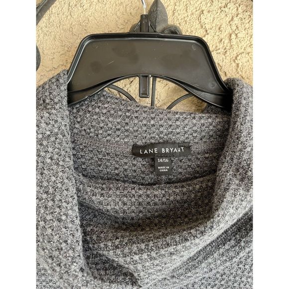 Lane Bryant cowl neck waffle sweater - size 14/16 - gray - Picture 5 of 7